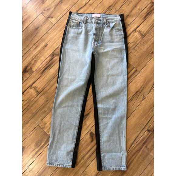 REVICE Boyfriend Jeans Blue and Black Two-Tone - Picture 2 of 6